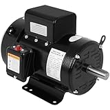 3HP Electric Motor 1750RPM Farm Duty Single Phase Motor 4 Pole 1-1/8' Shaft Diameter, 2.75' Shaft Length,184T CW/CCW TEFC IP55 60HZ