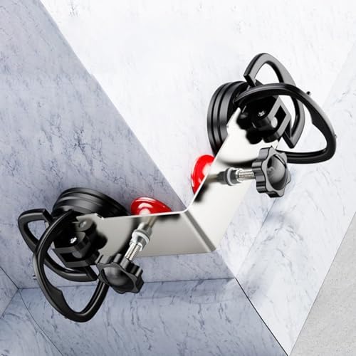 Yuanpgky Fijador de costuras de acero de 90 grados para nivelación de piedras y azulejos con fuerte sistema de ventosa, pomos ajustables para alineación, para acero inoxidable de larga duración