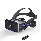 Conception confortable: la conception réglable vous permet de régler la distance interpupillaire et la distance d'objet pour rendre les images et les vidéos plus claires, vous permettant de plonger dans le monde virtuel immersif. Le bandeau réglable vous permet de la monter confortablement sur presque n'importe quelle forme de tête, et c'est des lunettes, ce qui signifie que toute personne de votre famille peut utilise le.