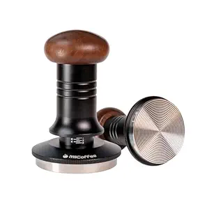 MiiCoffee Espresso Tamper 58.5mm, Level Coffee Tamper with Spring Loaded, Hand Tamper for 58mm Portafilter Adjustable Depth Stainless Steel Flat Base