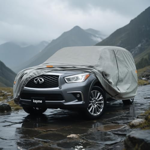 Image of Kayme Heavy Duty SUV Car Cover Custom Fit Infiniti QX80 Waterproof All Weather for Automobiles, Full Exterior Covers Sun Rain UV Protection.（Deliver About 3-10 Days）