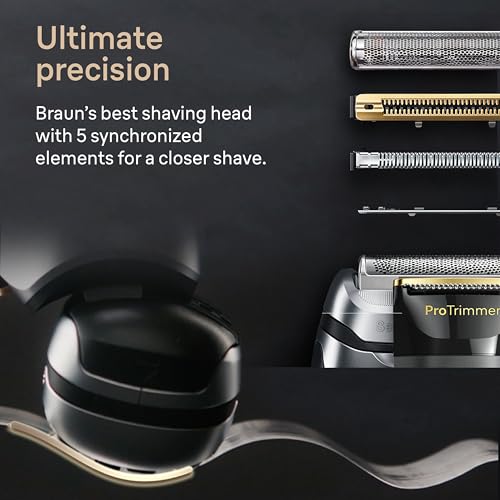 Braun Series 9 PRO+ 9577cc Electric Razor for Men, 5 Pro Shave Elements & Precision Long Hair Trimmer, 6in1 SmartCare Center, PowerCase for Mobile Charging, Wet & Dry, 60min Battery Runtime - image 7