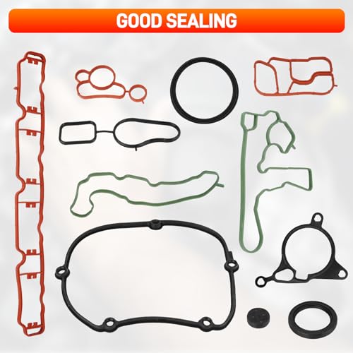 Image of 2.0T Intake Exhaust Valves & Cylinder Head Gasket Set with Bolts Compatible with 2009-2015 VW CC Jetta Eos Tiguan GTI Passat, Audi A3 A4 A5 A6 Q5 TT 2.0L L4 Engine Replace# 06D109601M 06D109611H