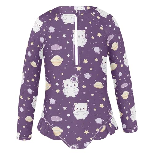 Kawaii Space Cat Girls Long Sleeve Swimsuit UPF 50+ Rashguard Swimwear One Piece Bathing Suit for 3-12 212172274