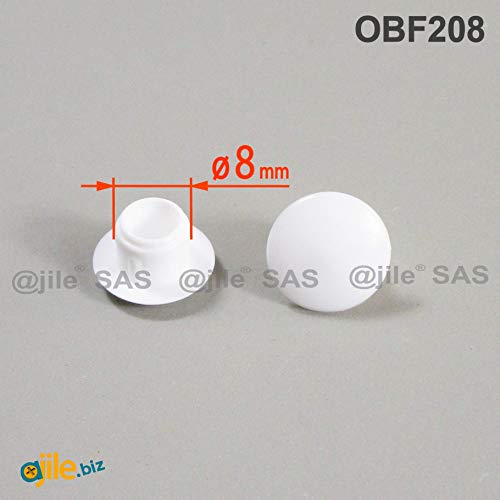 Ajile - Tappo Copriforo di Plastica Tondo BIANCO