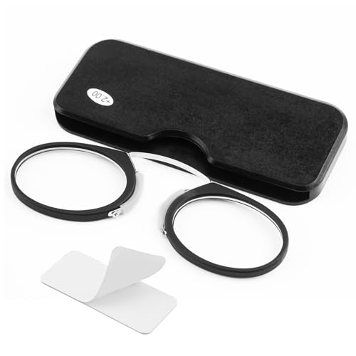 AYHYHLJZJ Lunettes de Vue Pince Nez Ultra Légères, Lunettes Loupe 2.0 pour Lecture, Design Pratique Sans Branche, Idéal pour Hommes et Femmes en Déplacement
