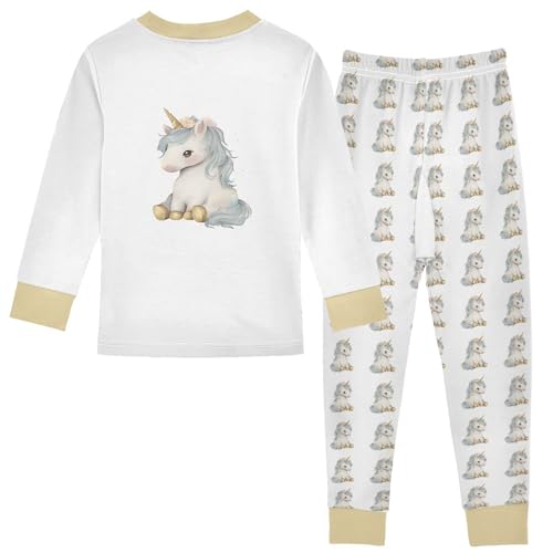 Cartoon Pajamas Set A Cute Unicorns Long Sleeve PJs Cotton Jammies Sleepwear Top and Pants2