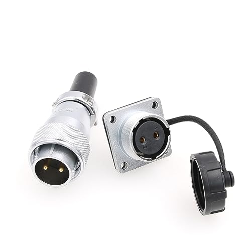Eonvic WEIPU WS20 2 Pin Aviation Waterproof Connector IP67 Metal Male Plug Female Square Socket Threaded Panel Mount Cable Connector - Image 3