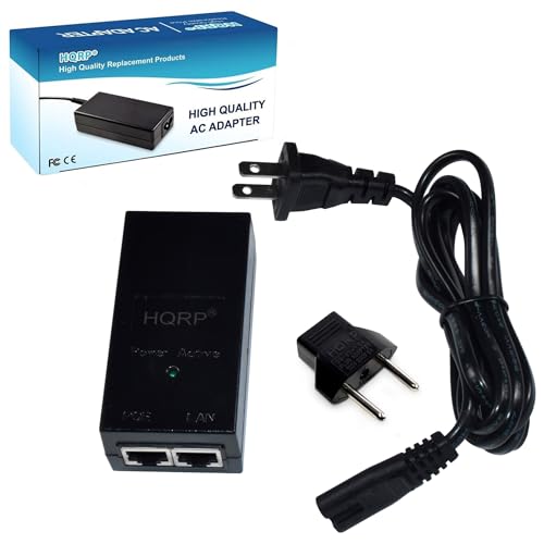 HQRP 48V PoE Injector Adapter Power Supply 10/100Mbps IEEE 802.3af for Cisco, Polycom, Aastra, TP-Link TL-POE150S, TRENnet TPE-113GI, Axis, EnGenius EPA2406GR, Ubiquiti U-POE-AF IP Cameras Phones AP