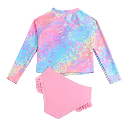 Toddler Swimsuit Girl 3 Piece Rash Guard Bathing Suit Cute Little Girls Long Sleeve Quick Dry Swimwear 1-6 Years2