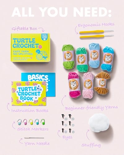 Image of Granny Squirrel Turtle Crochet Kit for Beginners - DIY Amigurumi Animal Craft Kit with Full HD Video Tutorials & Easy No-Split Yarn - Complete Starter Set for Adults & Kids (Ages 13+)