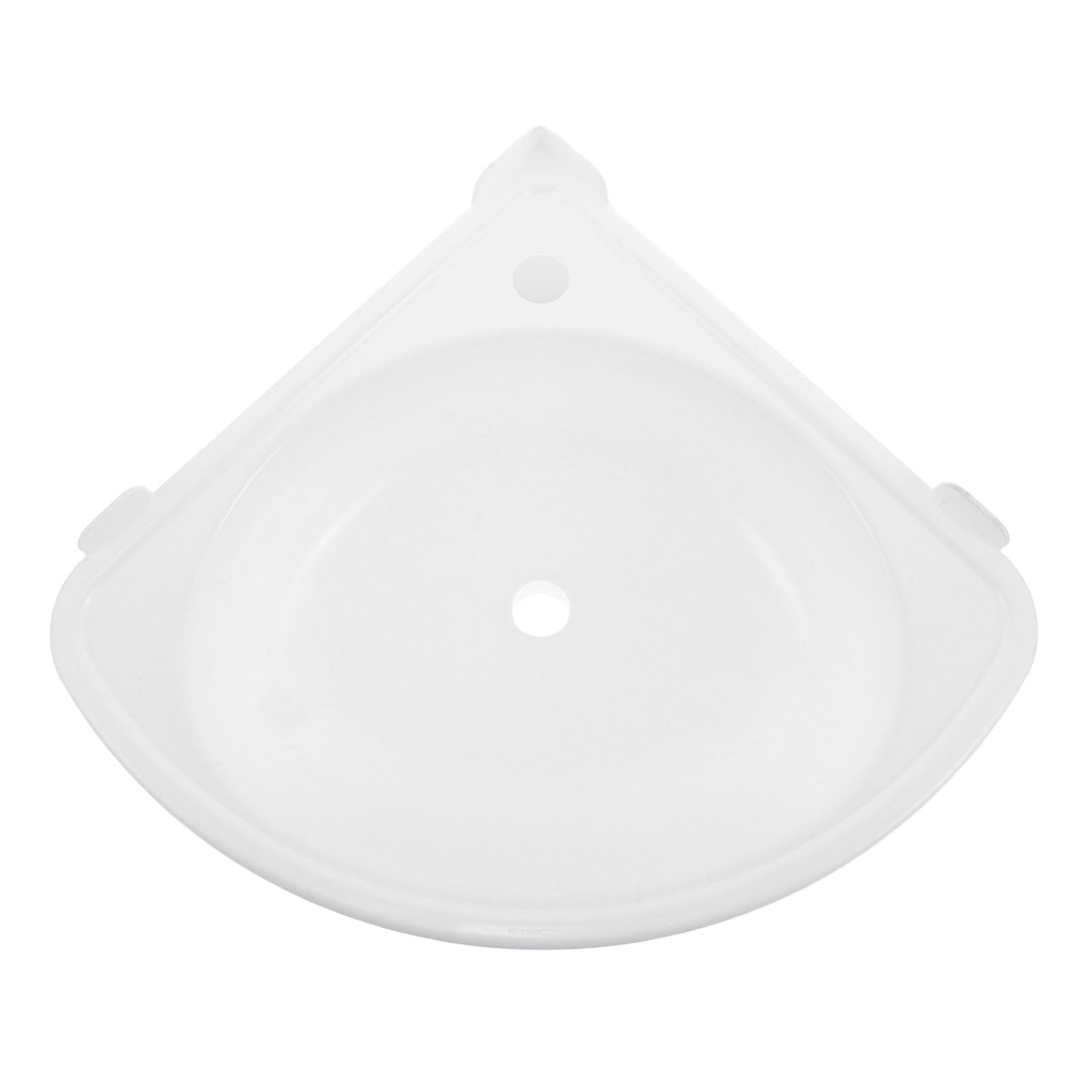 Angoily 1 Juego de lavabo esquinero pequeño triangular de plástico para baño, montaje en pared, ideal para aseo, patio, lavadero, tocador o vestidor.