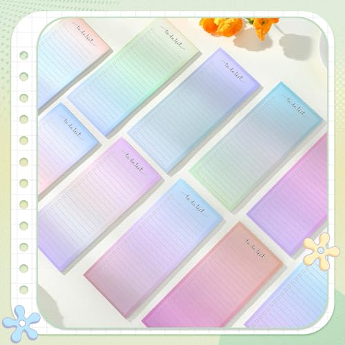 Image of Censen 10 Pack 500 Sheets to Do List Notes Daily Checklist Notepad with 50 Sheets Undated Memo Pad Color Block Shopping List Weekly Plan Notepad Organizer Planners(Vivid Color,Lined) | Note Book 505 Sheets Colorful Memo Pad Office School Supplies Planner Shopping Weekly Plan Task Organizer Tear-off Design