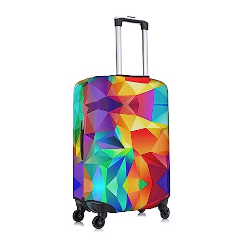 Housse de bagage géométrique arc-en-ciel extensible - Housse de protection valise extensible