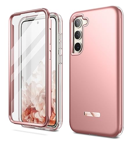 SURITCH for Samsung Galaxy S23 Plus Case, [Built-in Screen Protector] [Dual-Layer Protection ] Full Protection Shockproof Rugged Bumper Phone Cover for Samsung S23 Plus 6.6 Inch - Rose Gold