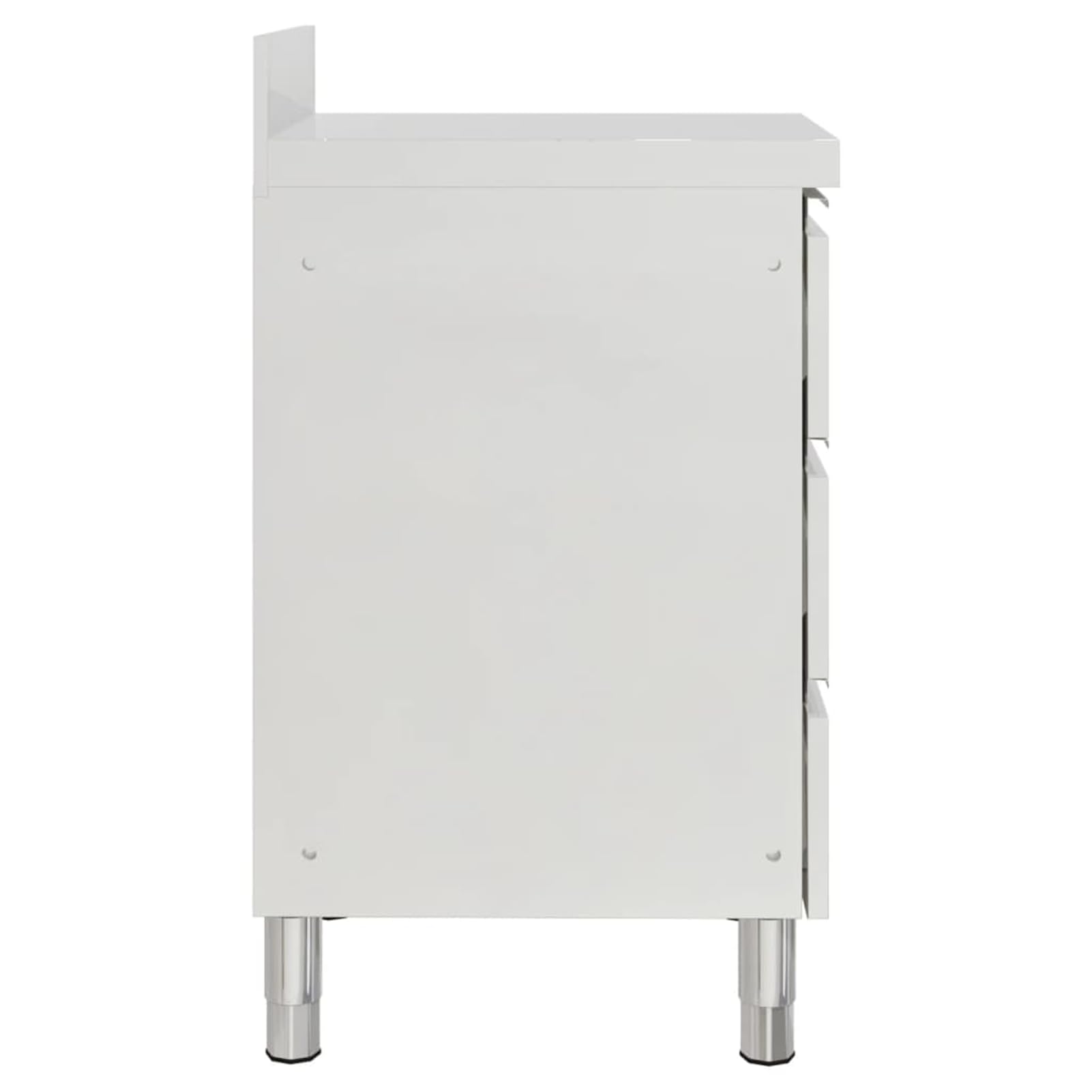 Armario de cocina de acero inoxidable con 3 cajones, alta calidad y resistente a la corrosión, 50 x 60 x 95 – 96 cm, para cocina y gastronomía Model151179