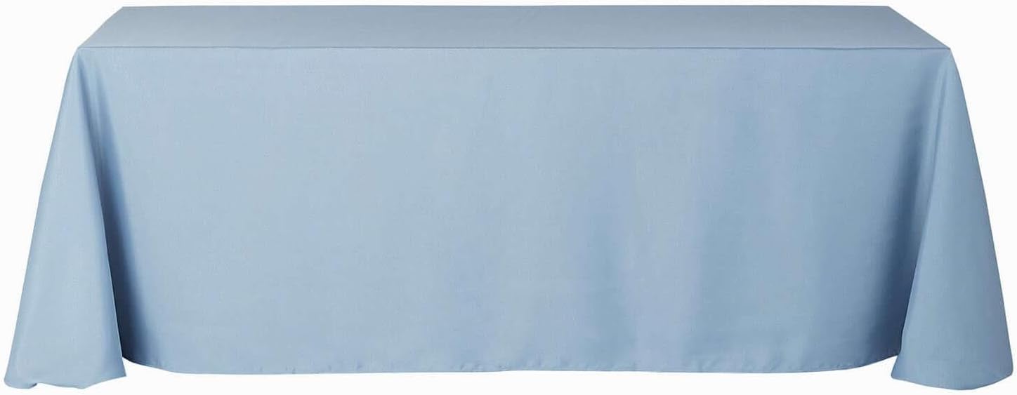 Efavormart Rectangle Tablecloth, 90"x132" Stain & Wrinkle Resistant Washable Table Cloth, Oblong Decorative Polyester Fabric Table Cover for Dining, Party, Wedding & Baby Shower- Dusty Blue
