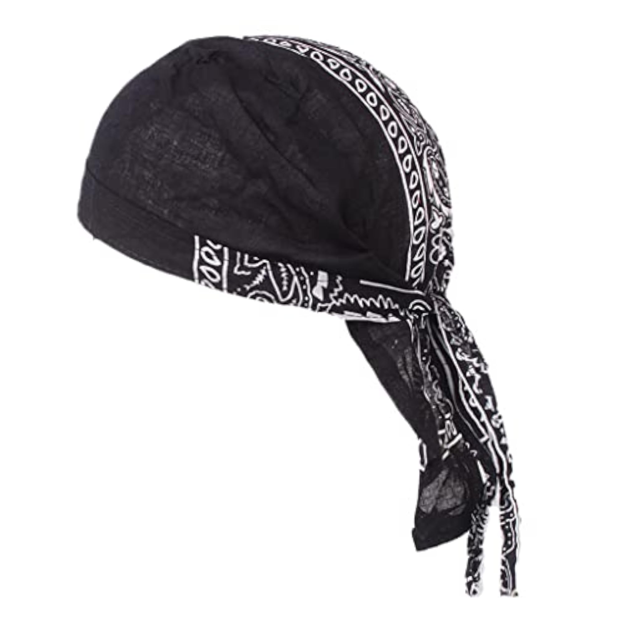 Durag Skull Cap, Black Hair Loss Head Scarf