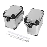 VTAIEX Caja de Almacenamiento Accesorios para Motocicletas, 48L+40L, Cajas Laterales, Alforjas, Maletas, Baúles, De Herramientas, para BMW F 900 GS F900GS 2023-2025(Silver)