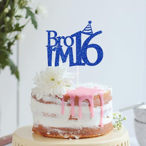 Happy 16th Birthday Cake Topper, Level 16 Unlocked Cake Decor, Bro I'm 16, Teens Funny 16th Birthda