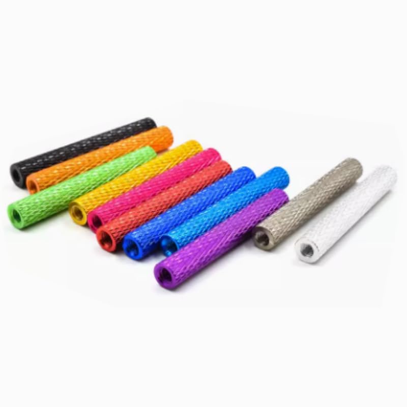 6063 Aluminum Alloy Textured Round Aluminum Column 10pcs RC UAV FPV Quadcopter Connecting Column Aluminum Tube Support Column M3 (Orange Color, M3x28mm=10pcs)
