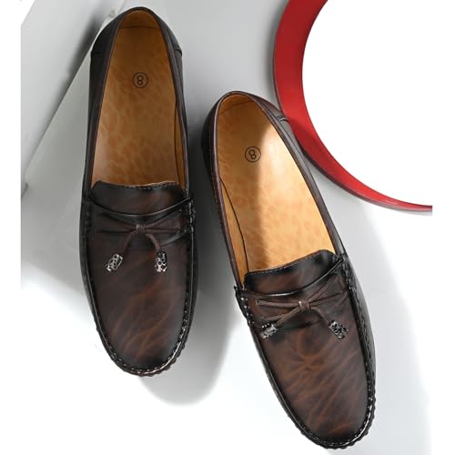 Image of Karaddi Men's Loafer Shoes Tan Brown Black Shoe for Men Casual