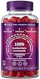 Gominolas Multivitaminas de fresa con 12 Vitaminas, 7 Minerales y 3 Probióticos - 100% cantidad recomendada diaria - 1 Gominola al día (2 meses) - La única con una fórmula tan completa