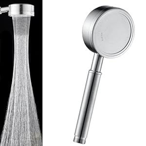 STOAT® Douchekop met slang, douchekop van roestvrij staal 304 en doucheslang van roestvrij staal 1,5 m, doucheslang met douchekop, drukverhogende douchekop met slang, waterbesparend Douchekop set