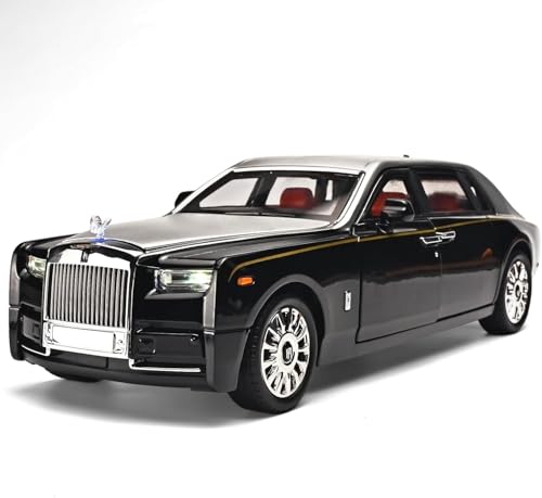Image of LONGMIRE Rolls Royce Phantom Model Car 1:18 Scale Alloy Metal Pull Back Die-cast Toy Vehicle with Openable Doors Light and Music for Kids and Boys