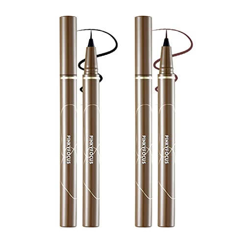 Waterproof Liquid Eyeliner Pen, Liner Pencil, High Pigmented Fine Water Eyebrow Pencil, Long Wearing, Ultra-Fine Tip Smudge-Proof,Long Wearing, Black Gray Brown Eyeliner, Fade-Proof Eye Makeup #TOP3