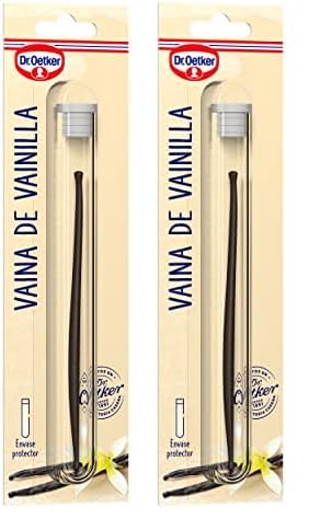 DR. OETKER Vaina de Vainilla, Vainilla en Rama Especial para Repostería y Bebidas - Tubo Hermético Monodosis con 1 Vaina (Peso Aproximado 21 Gramos) (Paquete de 2)