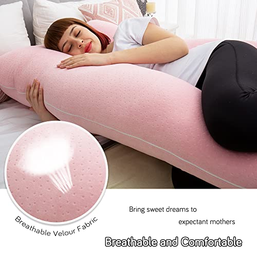 Image of 60 Inch Pregnancy Pillows for Sleeping (Pink)