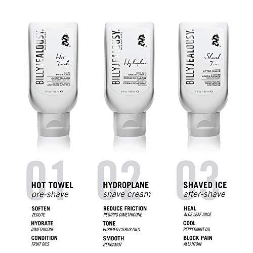 Billy Jealous Shave3Some Travel-Size Trio Shaving Kit For Men With Heating Pre-Shave, Super Slick Shave Cream And Cooling After-Shave, Citrus Scent, 3 Fl Oz Each #TOP5