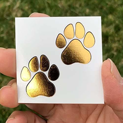 Metallic Gold Paw Print Temporary Tattoos/Great for Cheerleading - Dancers - Team Spirit - School Spirit (Double Gold Paw 48pk) image 3