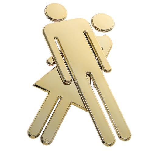 DECHOUS 男女トイレサイン 素材電気メッキ加工 おしゃれ浴室壁用標識 簡単設置 耐久性 公共施設向け