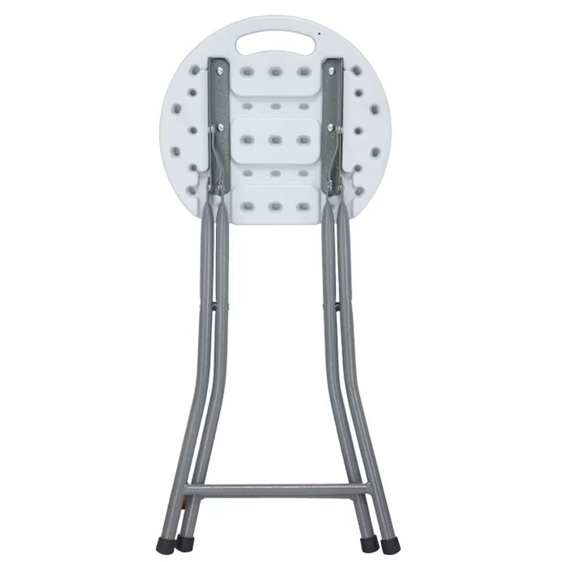 Acomoda Textil – Taburete Bajo de Coctel Portátil para Jardín, Terraza y Patio. Asiento Plegable de Interior y Exterior Resistente y Duradero, Color Blanco 30x30x45 cm