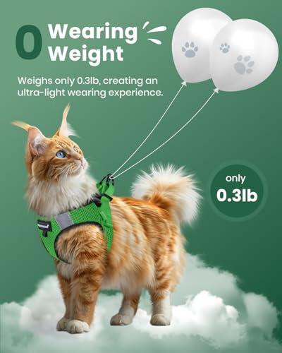 Image of FAYOGOO Cat Harness and Leash Set, Escape-Proof Step-in Vest for Walking