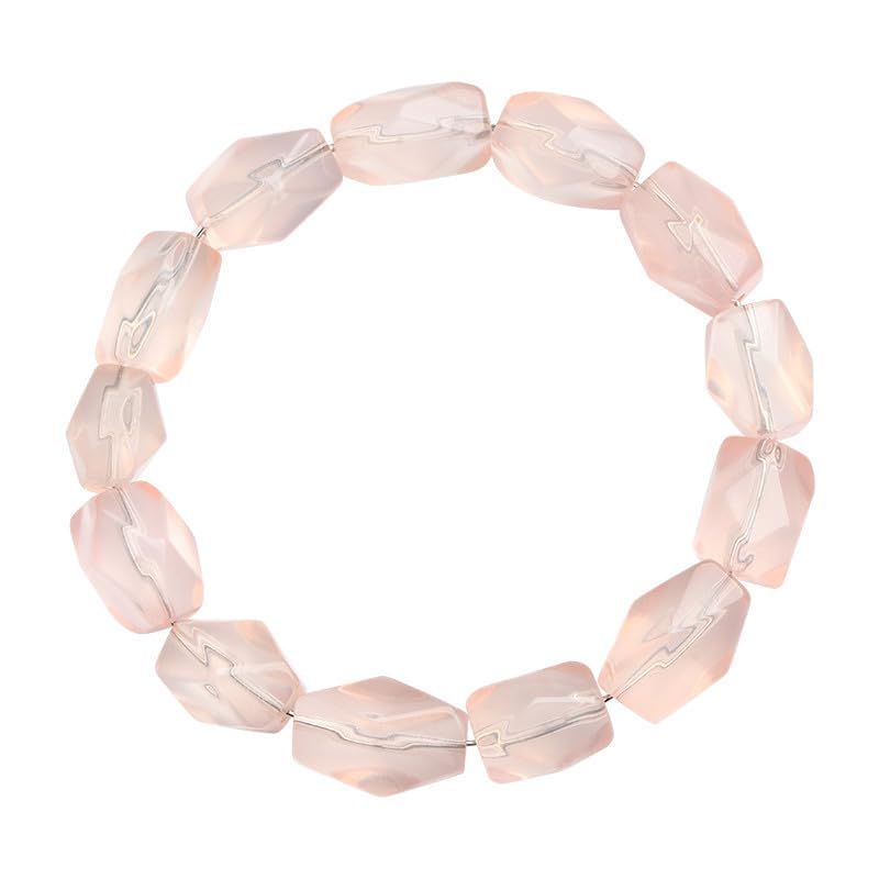 Bracciale di Quarzo Rosa Rosa per Uomini Donne Amano Il Bracciale in Perline Fatte a Mano in Cristallo Naturale Gioiello con Kit Fai -da -Te