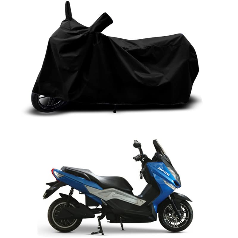 Image of 100% Scratchproof /UV-Rays /Heat Protection /Birds Dropping /Water Resistant /Dust Proof /Waterproof /Full Bike Scooty Two Wheeler Body Cover Compatible for Evolet Raptor STD All Varients[Black]