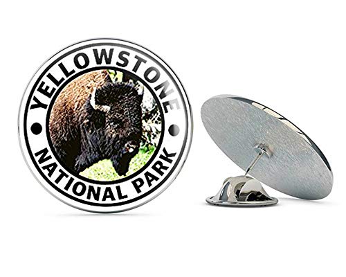 Round Yellowstone National Park (Hike Travel rv Bison) Metal 0.75