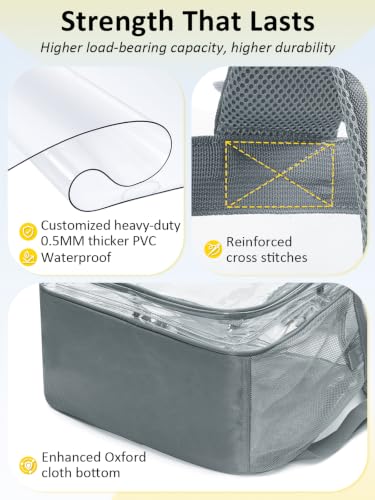 Image of Clear Backpack for School, Heavy Duty Clear Bookbag With a TSA Lock | 18 inch large clear bag, Durable PVC, For boys /girls /men /women /teens /adult, Ideal for work /sport /travel /daily life