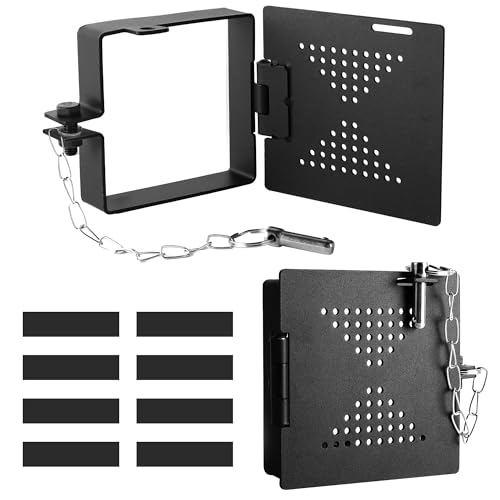 Image of TonGass (2-Pack, Black 4 inchx4 inch Metal RV Bumper End Cap with Vent Hole | RV Bumper Plug End Cap, Square Camper Bumper Cap for Trailer Outdoor Travel, Camper Bumper Protective Cover with Hinged Door