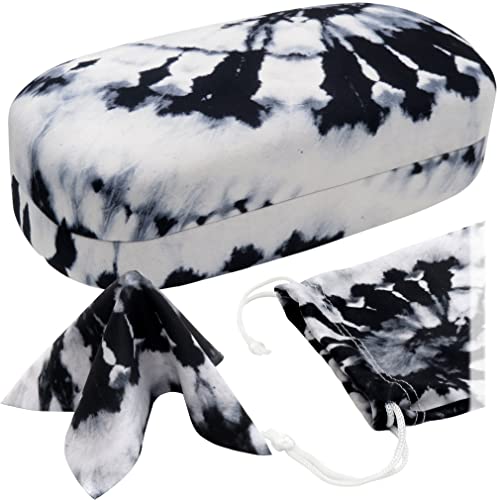 Image of MyEyeglassCase Extra Large Hard Shell Sunglasses Case for Large Rectangular Frames, Eyeglass Case with Pouch & Cloth