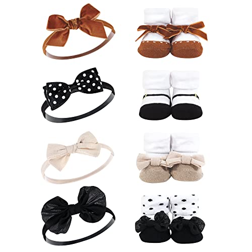 Image of Hudson Baby Girl's Headband and Socks Giftset
