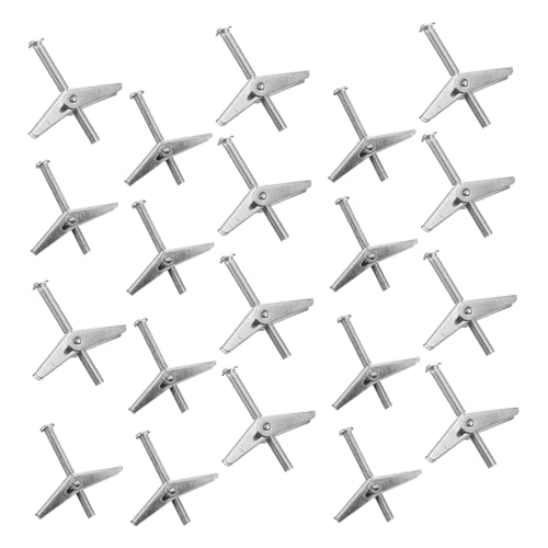 HAWILLOSCH Drywall Anchor Repair Kit 20pcs Ceiling Hooks Heavy Duty Toggle Bolts and Wing Nuts