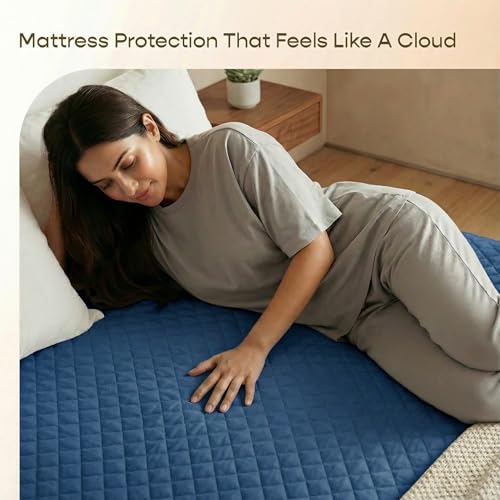 Image of SleepyCat Quilted Mattress Protector | Soft Quilted Comfort | Waterproof Backing | Everyday Mattress Protection | Multiple Sizes |(Queen Size, 72x60 Inches)