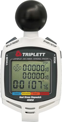 Image of Triplett HSW50 Heat Stress Stopwatch with WBGT (Wet Bulb Globe Temperature) Meter and Stroke Frequency Counter