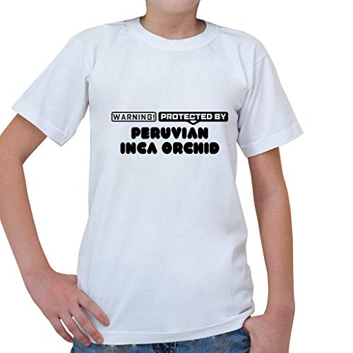 Custom Brother - Warning! Protected by Peruvian INCA Orchid Kid's Short Sleeve T Shirt White