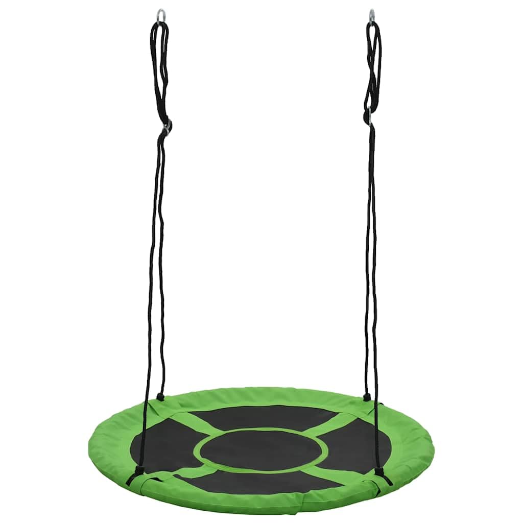 Altalena per bambini, verde, diametro 110 cm, con corda regolabile, fino a 100 kg, per giardino, terrazza, parco giochi all'aperto
