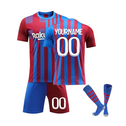 Barca Camisetas de Fútbol Personalizadas para Hombres y Niño Camiseta Futbol de Casa/Visitante con Nombre y Número Ropa Futbol Niño Infantil/Adulto Equipacion Futbol